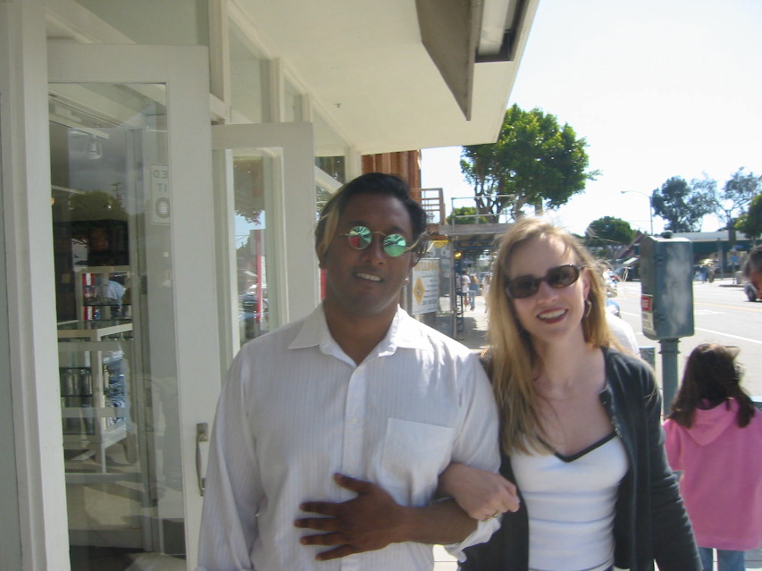 Arshad and Pauline strolling down Montana, Santa Monica.