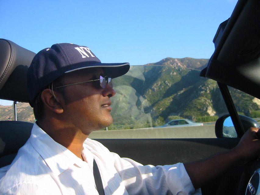 Arshad driving along the the Ventura Freeway.