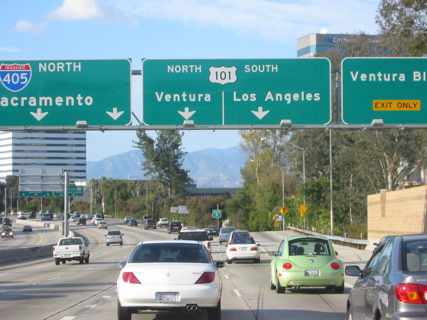 101 North merge with the 405 N.