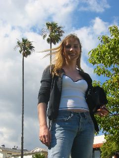 Pauline, palm trees.