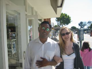 Arshad and Pauline strolling down Montana, Santa Monica.