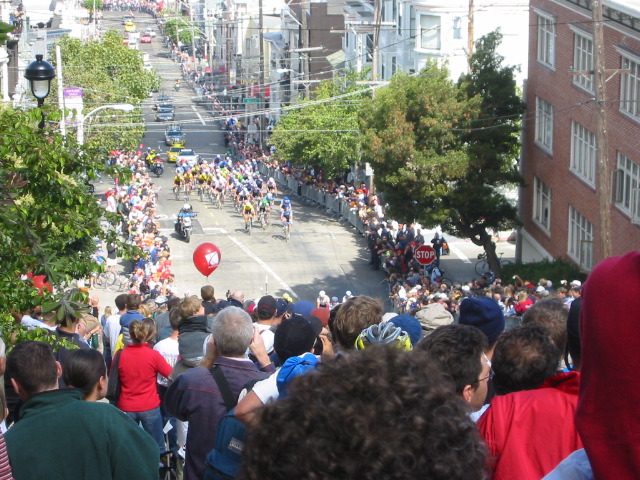 The pack coming up Fillmore to Vallejo.