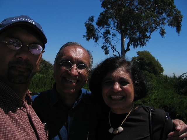 Salim, Dad, and Mum at Coit Tower