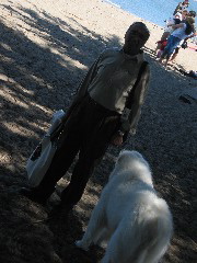 Dad on the beach at Crissy Field